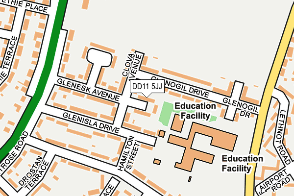DD11 5JJ map - OS OpenMap – Local (Ordnance Survey) DD11 5JJ map - OS OpenMap – Local (Ordnance Survey)