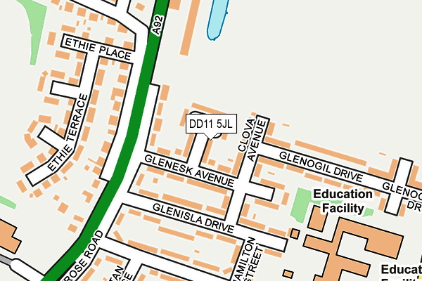 DD11 5JL map - OS OpenMap – Local (Ordnance Survey) DD11 5JL map - OS OpenMap – Local (Ordnance Survey)