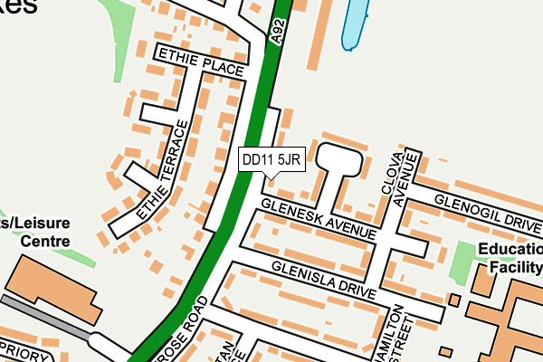 DD11 5JR map - OS OpenMap – Local (Ordnance Survey) DD11 5JR map - OS OpenMap – Local (Ordnance Survey)
