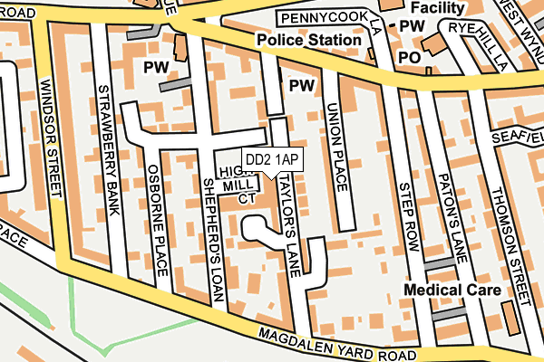 DD2 1AP map - OS OpenMap – Local (Ordnance Survey) DD2 1AP map - OS OpenMap – Local (Ordnance Survey)