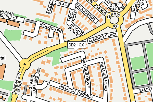 DD2 1QX map - OS OpenMap – Local (Ordnance Survey) DD2 1QX map - OS OpenMap – Local (Ordnance Survey)