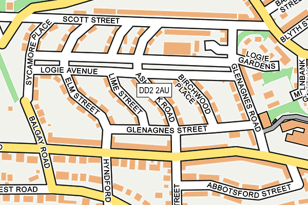 DD2 2AU map - OS OpenMap – Local (Ordnance Survey) DD2 2AU map - OS OpenMap – Local (Ordnance Survey)