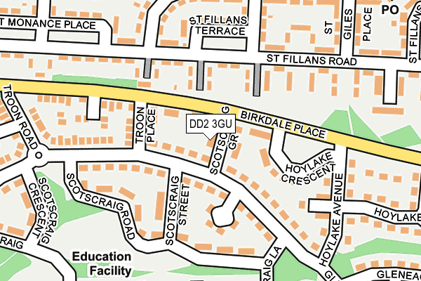 DD2 3GU map - OS OpenMap – Local (Ordnance Survey)