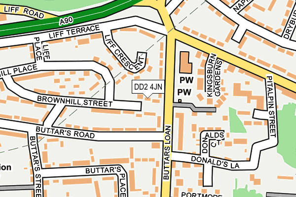 DD2 4JN map - OS OpenMap – Local (Ordnance Survey) DD2 4JN map - OS OpenMap – Local (Ordnance Survey)