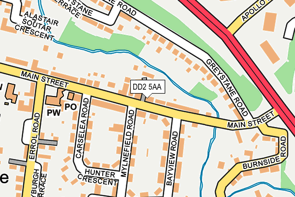 DD2 5AA map - OS OpenMap – Local (Ordnance Survey) DD2 5AA map - OS OpenMap – Local (Ordnance Survey)