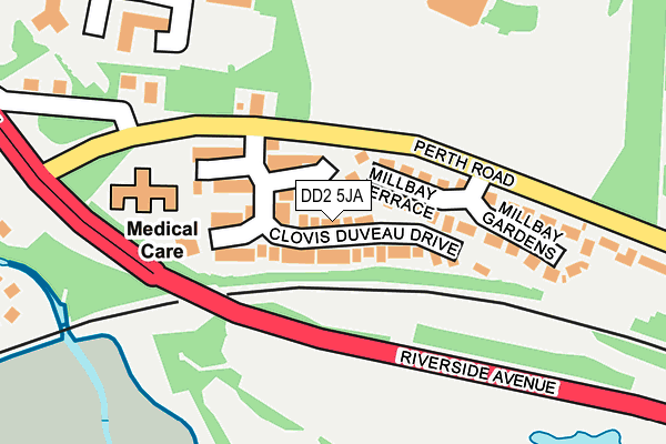 DD2 5JA map - OS OpenMap – Local (Ordnance Survey) DD2 5JA map - OS OpenMap – Local (Ordnance Survey)