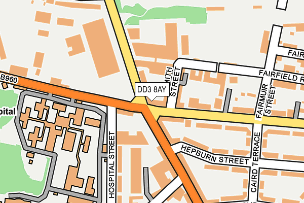 DD3 8AY map - OS OpenMap – Local (Ordnance Survey) DD3 8AY map - OS OpenMap – Local (Ordnance Survey)