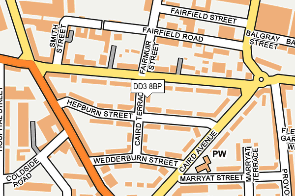 DD3 8BP map - OS OpenMap – Local (Ordnance Survey)