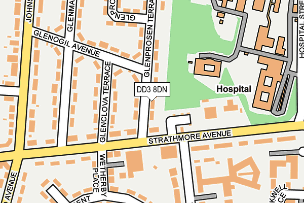 DD3 8DN map - OS OpenMap – Local (Ordnance Survey) DD3 8DN map - OS OpenMap – Local (Ordnance Survey)