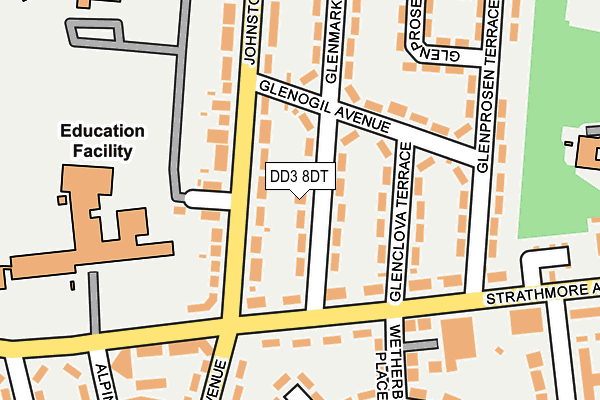 DD3 8DT map - OS OpenMap – Local (Ordnance Survey) DD3 8DT map - OS OpenMap – Local (Ordnance Survey)