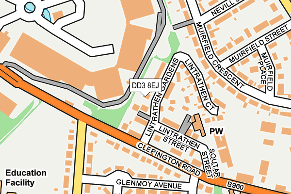 DD3 8EJ map - OS OpenMap – Local (Ordnance Survey) DD3 8EJ map - OS OpenMap – Local (Ordnance Survey)