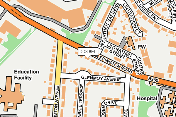 DD3 8EL map - OS OpenMap – Local (Ordnance Survey)