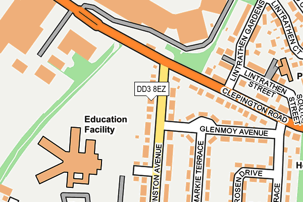 DD3 8EZ map - OS OpenMap – Local (Ordnance Survey) DD3 8EZ map - OS OpenMap – Local (Ordnance Survey)