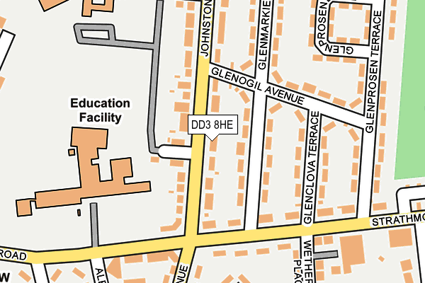 DD3 8HE map - OS OpenMap – Local (Ordnance Survey) DD3 8HE map - OS OpenMap – Local (Ordnance Survey)