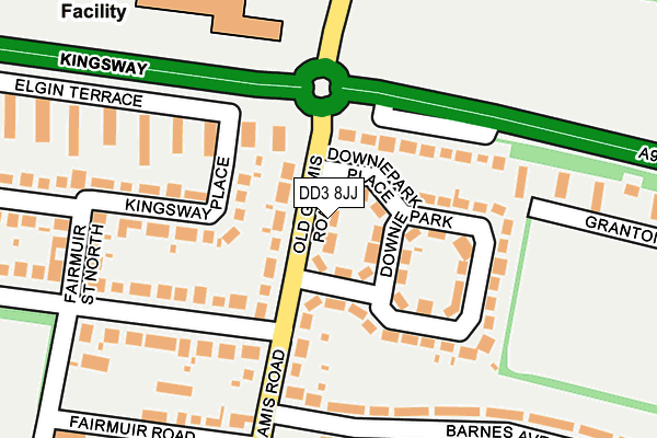 DD3 8JJ map - OS OpenMap – Local (Ordnance Survey) DD3 8JJ map - OS OpenMap – Local (Ordnance Survey)