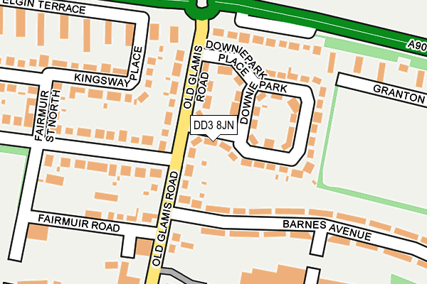 DD3 8JN map - OS OpenMap – Local (Ordnance Survey) DD3 8JN map - OS OpenMap – Local (Ordnance Survey)