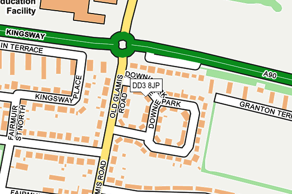 DD3 8JP map - OS OpenMap – Local (Ordnance Survey) DD3 8JP map - OS OpenMap – Local (Ordnance Survey)