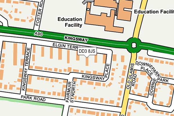DD3 8JS map - OS OpenMap – Local (Ordnance Survey) DD3 8JS map - OS OpenMap – Local (Ordnance Survey)