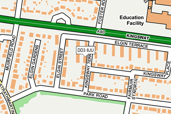 DD3 8JU map - OS OpenMap – Local (Ordnance Survey) DD3 8JU map - OS OpenMap – Local (Ordnance Survey)