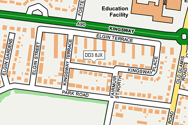 DD3 8JX map - OS OpenMap – Local (Ordnance Survey) DD3 8JX map - OS OpenMap – Local (Ordnance Survey)