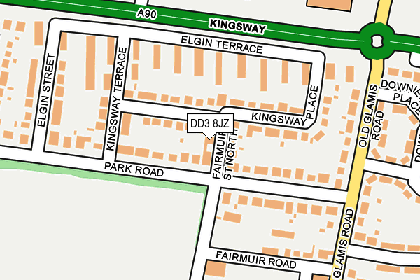 DD3 8JZ map - OS OpenMap – Local (Ordnance Survey) DD3 8JZ map - OS OpenMap – Local (Ordnance Survey)