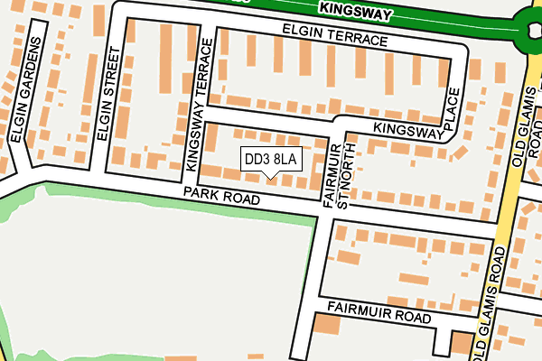 DD3 8LA map - OS OpenMap – Local (Ordnance Survey)