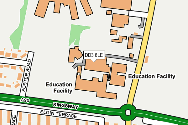 DD3 8LE map - OS OpenMap – Local (Ordnance Survey)
