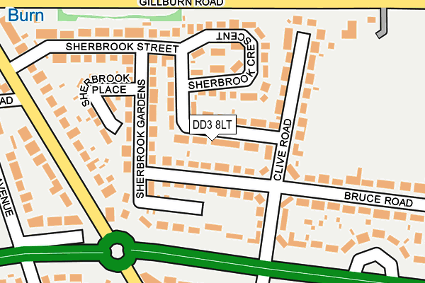 DD3 8LT map - OS OpenMap – Local (Ordnance Survey)