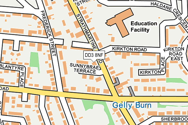 DD3 8NF map - OS OpenMap – Local (Ordnance Survey) DD3 8NF map - OS OpenMap – Local (Ordnance Survey)
