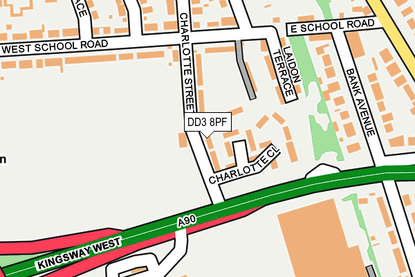 DD3 8PF map - OS OpenMap – Local (Ordnance Survey)