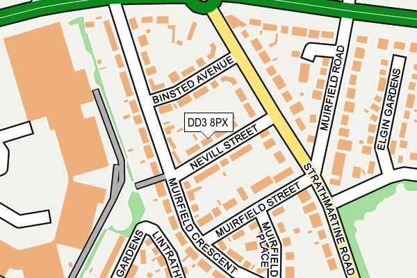 DD3 8PX map - OS OpenMap – Local (Ordnance Survey) DD3 8PX map - OS OpenMap – Local (Ordnance Survey)