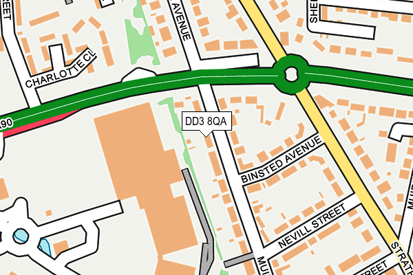DD3 8QA map - OS OpenMap – Local (Ordnance Survey) DD3 8QA map - OS OpenMap – Local (Ordnance Survey)