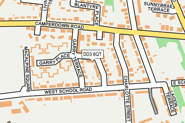 DD3 8QT map - OS OpenMap – Local (Ordnance Survey) DD3 8QT map - OS OpenMap – Local (Ordnance Survey)