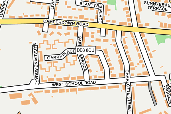 DD3 8QU map - OS OpenMap – Local (Ordnance Survey) DD3 8QU map - OS OpenMap – Local (Ordnance Survey)