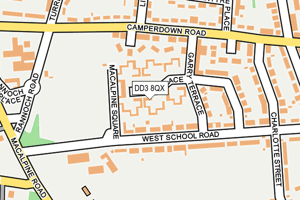 DD3 8QX map - OS OpenMap – Local (Ordnance Survey) DD3 8QX map - OS OpenMap – Local (Ordnance Survey)