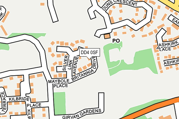 DD4 0SF map - OS OpenMap – Local (Ordnance Survey)