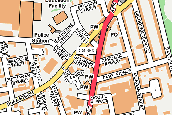 DD4 6SX map - OS OpenMap – Local (Ordnance Survey) DD4 6SX map - OS OpenMap – Local (Ordnance Survey)