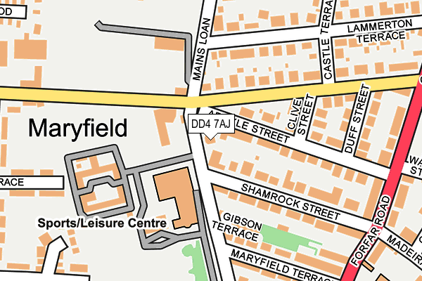 DD4 7AJ map - OS OpenMap – Local (Ordnance Survey) DD4 7AJ map - OS OpenMap – Local (Ordnance Survey)