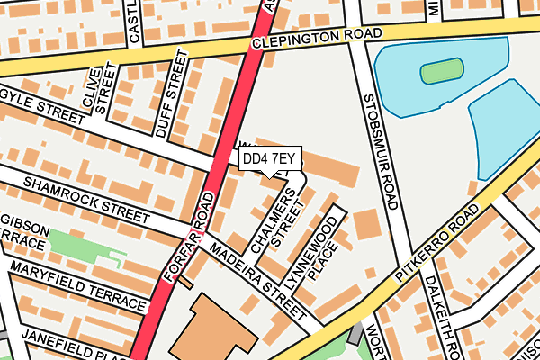 DD4 7EY map - OS OpenMap – Local (Ordnance Survey) DD4 7EY map - OS OpenMap – Local (Ordnance Survey)