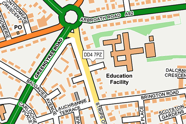DD4 7PZ map - OS OpenMap – Local (Ordnance Survey) DD4 7PZ map - OS OpenMap – Local (Ordnance Survey)