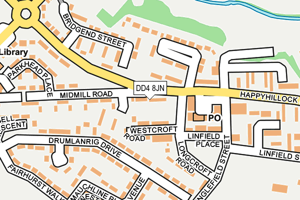 DD4 8JN map - OS OpenMap – Local (Ordnance Survey) DD4 8JN map - OS OpenMap – Local (Ordnance Survey)