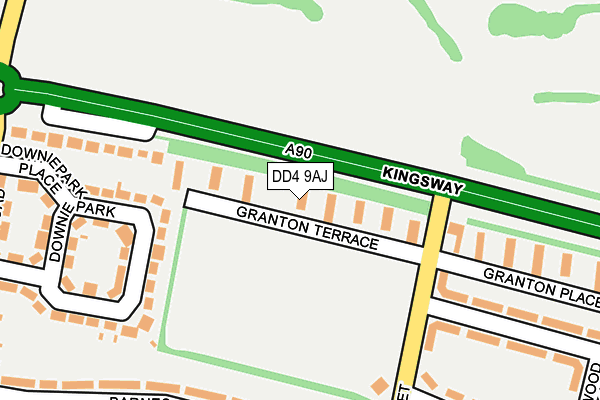 DD4 9AJ map - OS OpenMap – Local (Ordnance Survey) DD4 9AJ map - OS OpenMap – Local (Ordnance Survey)