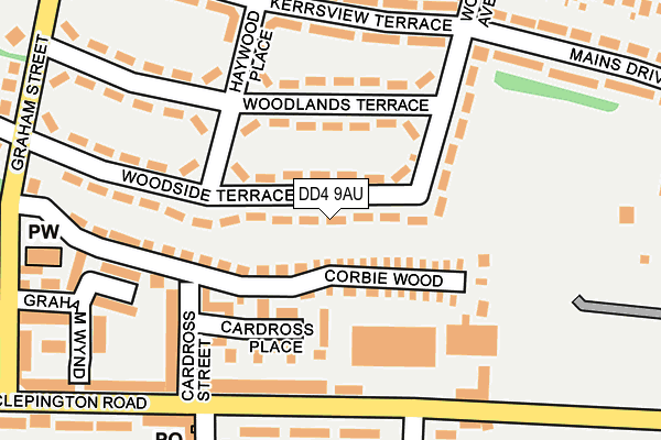 DD4 9AU map - OS OpenMap – Local (Ordnance Survey) DD4 9AU map - OS OpenMap – Local (Ordnance Survey)