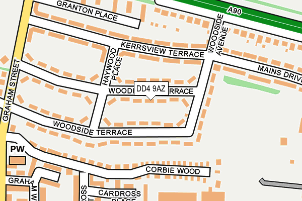 DD4 9AZ map - OS OpenMap – Local (Ordnance Survey) DD4 9AZ map - OS OpenMap – Local (Ordnance Survey)