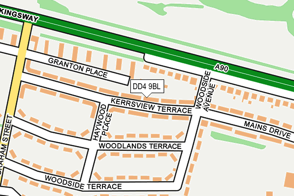 DD4 9BL map - OS OpenMap – Local (Ordnance Survey) DD4 9BL map - OS OpenMap – Local (Ordnance Survey)