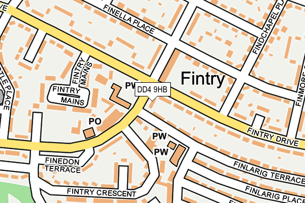 DD4 9HB map - OS OpenMap – Local (Ordnance Survey) DD4 9HB map - OS OpenMap – Local (Ordnance Survey)