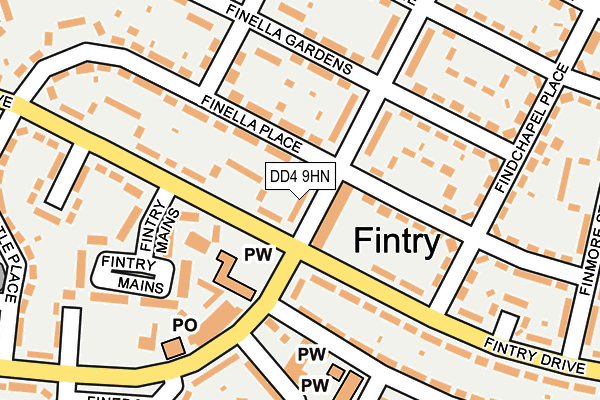 DD4 9HN map - OS OpenMap – Local (Ordnance Survey) DD4 9HN map - OS OpenMap – Local (Ordnance Survey)