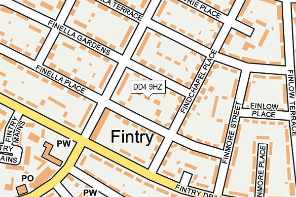 DD4 9HZ map - OS OpenMap – Local (Ordnance Survey) DD4 9HZ map - OS OpenMap – Local (Ordnance Survey)