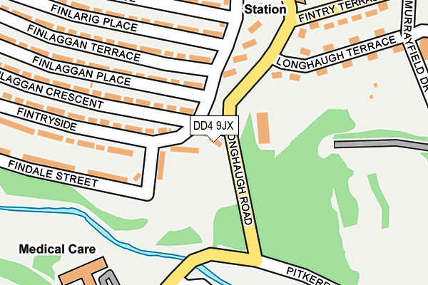 DD4 9JX map - OS OpenMap – Local (Ordnance Survey) DD4 9JX map - OS OpenMap – Local (Ordnance Survey)