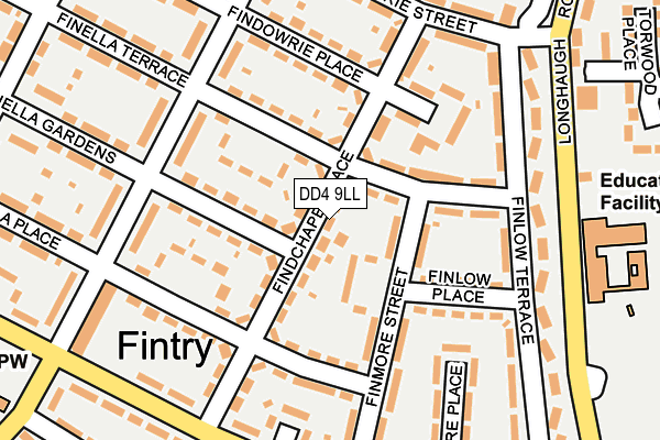 DD4 9LL map - OS OpenMap – Local (Ordnance Survey) DD4 9LL map - OS OpenMap – Local (Ordnance Survey)